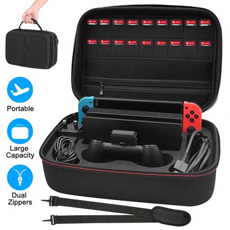 imountek portable deluxe carrying case  nintendo switch protected travel case  rubberized