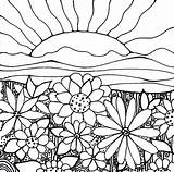 Coloring Pages Sunset Sun Getdrawings sketch template
