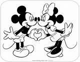 Mickey Minnie Valentine Coloring Pages Disney Heart Disneyclips Forming sketch template