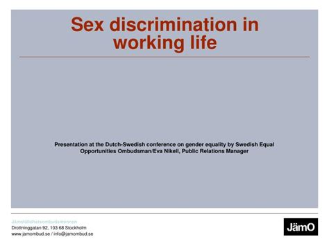 ppt sex discrimination in working life powerpoint presentation free