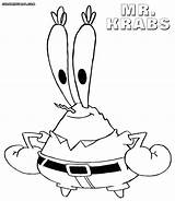 Krabs Mr Coloring Pages Print Colorings Eugene sketch template