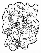 Space Tumblr Coloring Pages Drawing Cats Wonder Color Cat Printable Recently Made Set Kitty Makli Studio Drawings Cartoon Paintingvalley sketch template