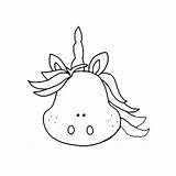 Coloring Unicorn Head Go Color Pages Cute sketch template