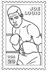 Coloring History Month Pages Joe Louis Boxing Printable African American Color Boxer Printables Kids Clipart Sports Clip Doby Larry Online sketch template
