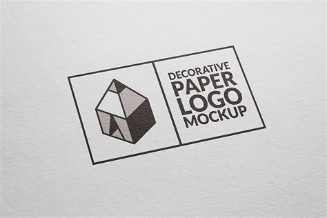decorative paper logo mockup psd