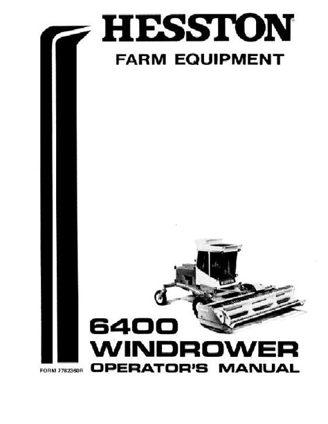 hesston  windrower manual farm manuals fast