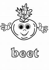 Coloring Beet Pages Vegetable Vegetables Vocabulary Garden Song English sketch template