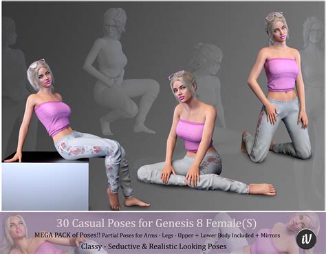 iv casual poses for genesis 8 female s daz 3d