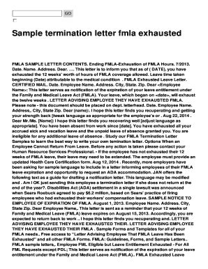 fmla exhausted letter template fill  printable fillable