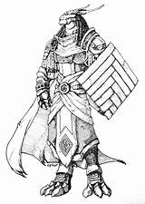 Dragonborn Coloring Warlord Sketch Skyrim Dungeons Halfling sketch template