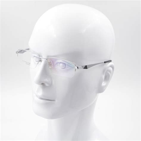 us stock designer pure titanium eyeglasses frames men s half rimless