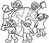 Coloring Pages Diversity Cultural Children Around Getdrawings sketch template