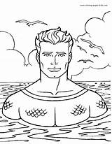 Aquaman Coloring Pages Cartoon Printable Kids Color Character Sheets Print Book Sheet Fun Getcolorings Found Dc sketch template
