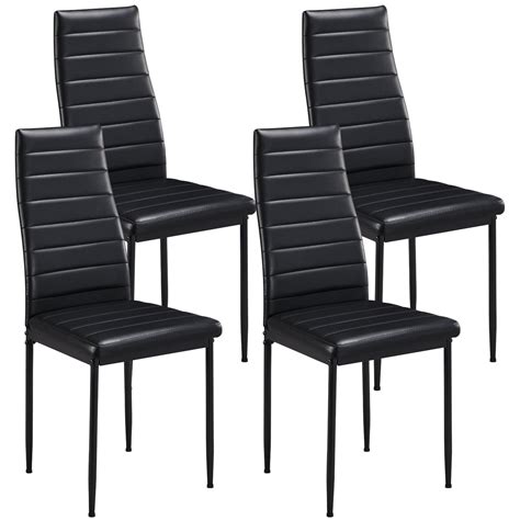 smilemart modern upholstered dining chair  high  faux leather