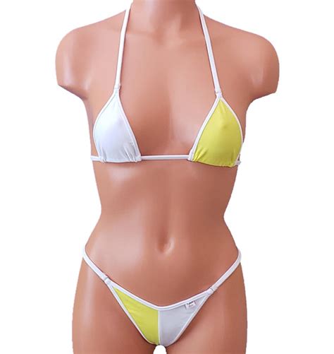 xposed skinz bikinis x105 two tone color centerseam micro bikini thong