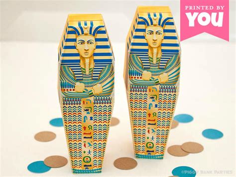egyptian sarcophagus favor box print  home full color etsy