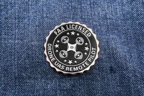 silver drone  set accessories pin badge patch faa licensed uas remote pilot ebay