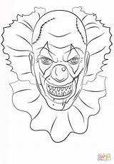 Coloring Clown Scary Pages Printable sketch template