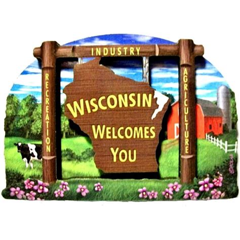 wisconsin state  sign artwood fridge magnet walmartcom walmartcom