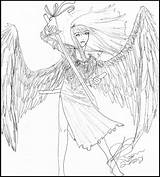 Sword Angel Guardian Template sketch template