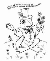 Nursery Coloring Pages Rhyme Rhymes Text Lyrics Wooing Frog Bluebonkers Go Goose Mother Characters Sheets Intended Given Printed Students These sketch template