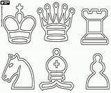 Chess Coloring Pieces Symbols Pages Choose Board Game sketch template