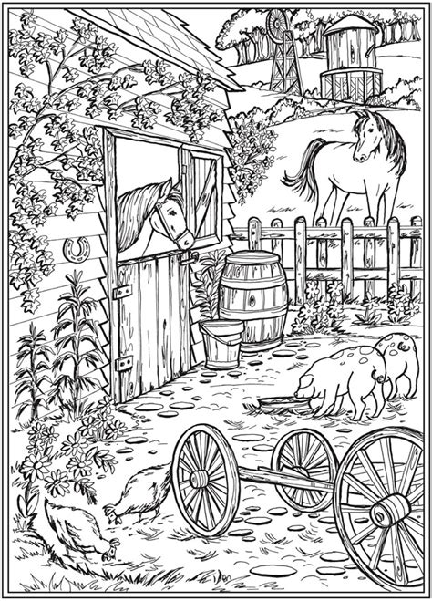 farm coloring pages  adults teachcreativacom