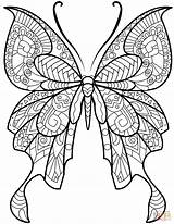 Butterfly Coloring Zentangle Pages Printable Mandala Drawing Butterflies Supercoloring Color Adults Book Super Adult Sheets Animal Dot Print Crafts Easy sketch template
