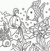 Fish Coloring Rainbow Pages Sea Printable Color sketch template