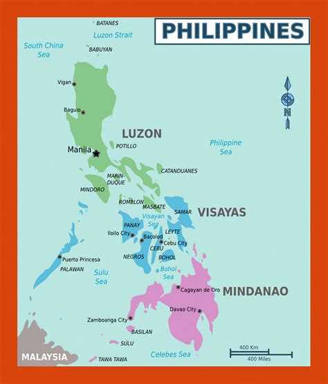 philippine map  regions maps