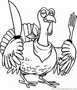 Turkey Thanksgiving Drawing Coloring Pages Utensils Easy Cooked Sketches Realistic Drawings Color Clipart Cliparts Poultry Draw Printable Line Holidays Print sketch template