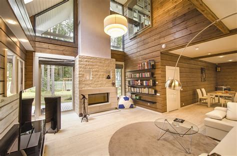 design dinterieur dune maison en bois moderne du style finlandais en