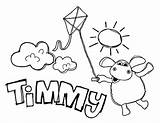 Timmy Time Coloring Kite Playing When Sun Shining Bright sketch template