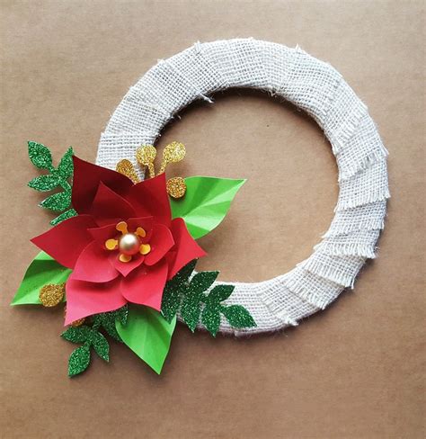 easy christmas crafts  kids homemade poinsettia wreath