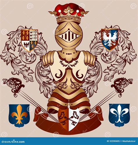 heraldic design  coat  arms  vintage style royalty  stock