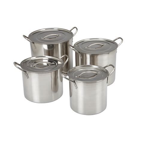 pc stainless steel stock pot set