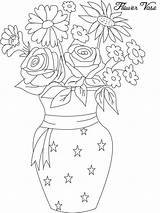Vase Flower Coloring Flowers Drawing Pages Pot Beautiful Step Kid Printable Print Color Bouquet Line Drawings Draw Easy Kids Pencils sketch template