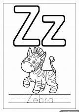 Zebra Tracing Colouring Abc Kindergarten Getcolorings sketch template