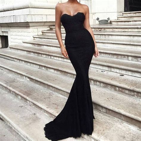 black lace sweetheart corset mermaid prom dresses  formal evening gowns sweetheart prom