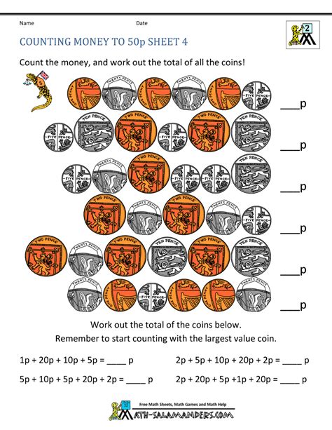 counting coins worksheets  counting worksheet