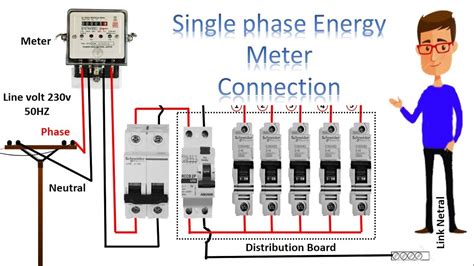 single phase meter wiring diagram energy meter energy meter connection  earthbondhon youtube