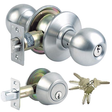 premier lock stainless steel grade  combo lock set  entry door knob  deadbolt  sc