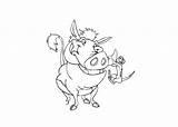 Coloring Lion King Pumba Pages Drawing Pumbaa Timon Pic Warthog Template sketch template
