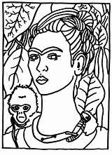 Frida Kahlo Sparrow sketch template