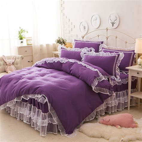 100 Cotton Blue Pink Purple Red Duvet Cover Bed Sheet Set