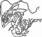 Mega Pokemon Rayquaza Coloring Pages Evolved Pokémon Drawing Bild Template sketch template