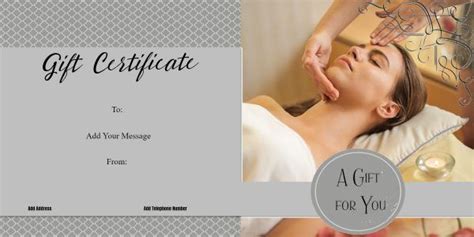 massage gift certificate template spa gift certificate template
