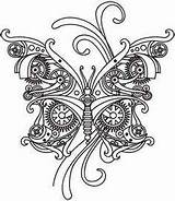 Coloring Pages Butterfly Steampunk Embroidery Designs Urban Printable Tattoo Adult Threads Steam Motifs Animals Drawings Hand Lay Sped Would Great sketch template