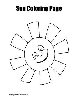 printable sun coloring page worksheet  lesson machine tpt