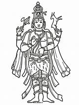 Shiva Coloring Vishnu Pages Drawing Hindu Colouring God Printable Gods Drawings Sketch India Hinduism Print Animated Getcolorings Color Goddesses 1024px sketch template